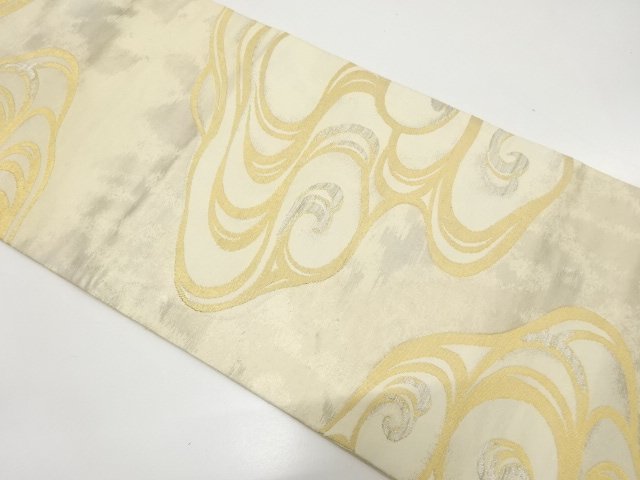 JAPANESE KIMONO / ANTIQUE FUKURO OBI / SILK / WOVEN SPIRAL